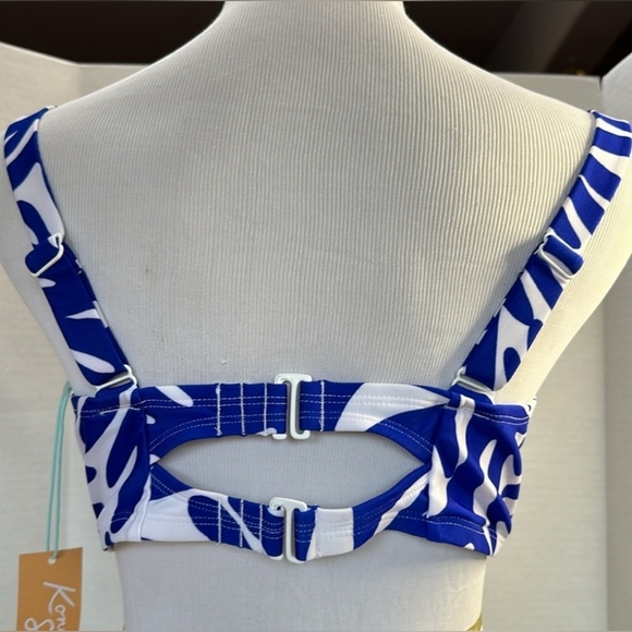 Kona Sol, NWT Womens Bikini Top and Bottom Swimsuit Blue/White Set - Picture 3 of 13